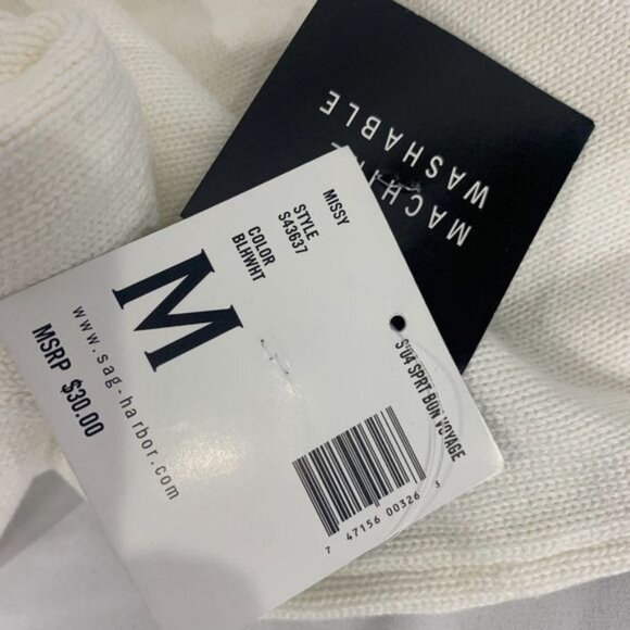 Sag Harbor Sport Womens Size Medium Cotton Sweater White - Picture 7 of 10